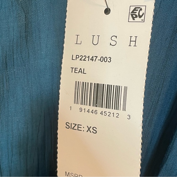 LUSH Teal Sleeveless Jumpsuit Size XS - Picture 5 of 5